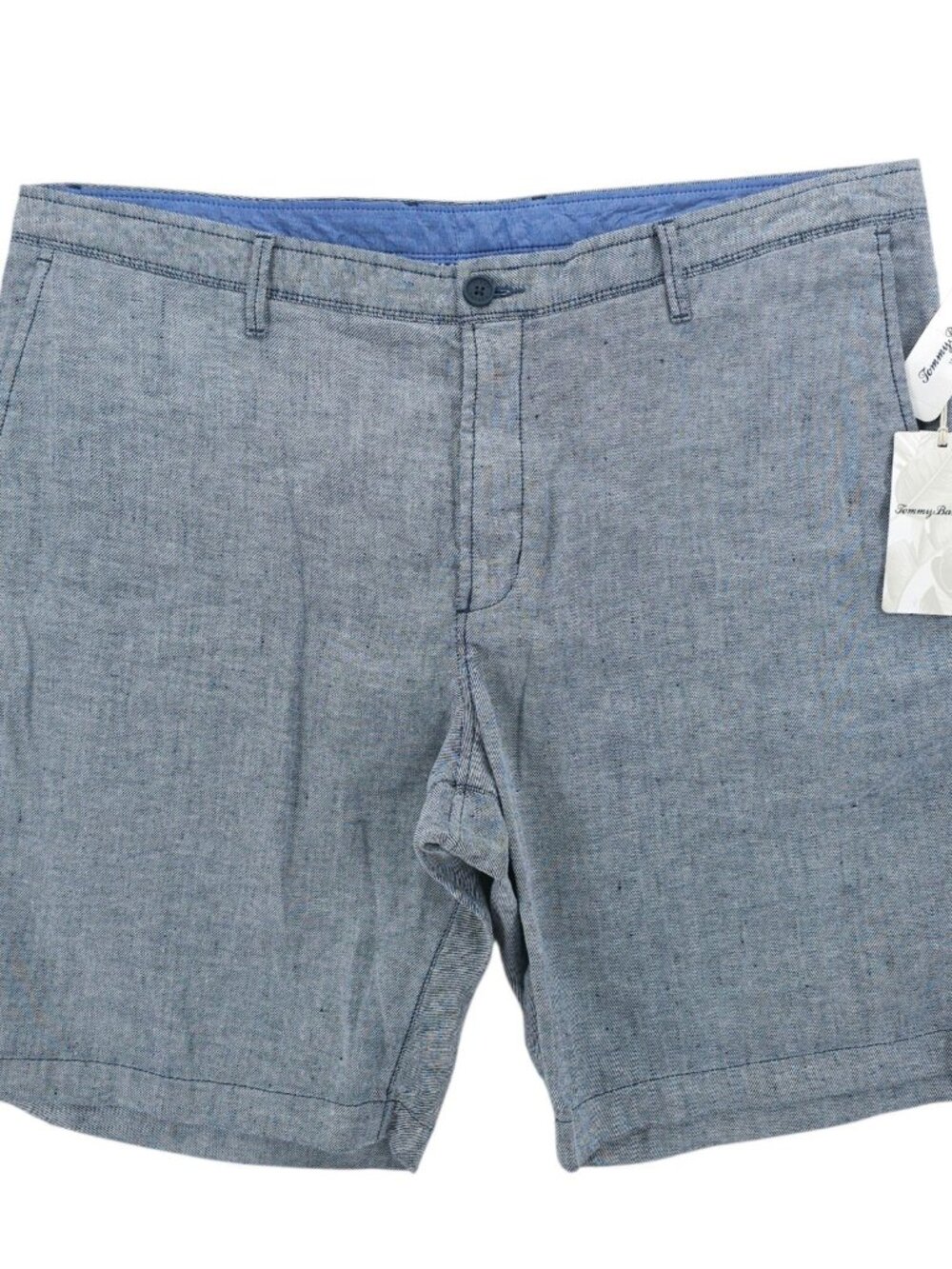 NWT TOMMY BAHAMA Beach Coast Linen Flat Front Short Maritime Blue Woven Size 40
